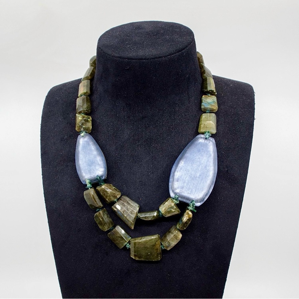 ALEXIS BITTAR Labradorite Torsade Bib Necklace - Picture 4 of 5
